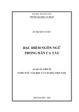 Luận văn Thạc sĩ Ngôn ngữ, văn học và văn hóa Việt Nam: Đặc điểm ngôn ngữ trong dân ca Tày