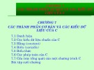 Bài giảng Hệ thống máy tính và ngôn ngữ C - Chương 7: Các thành phần cơ bản và các kiểu dữ liệu của C (GV. Nguyễn Nhật Nam)