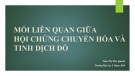 Bài giảng Mối liên quan giữa hội chứng chuyển hóa và tinh dịch đồ