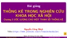 Bài giảng Thống kê trong nghiên cứu khoa học xã hội: Chương 5 - Nguyễn Công Nhựt