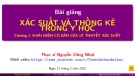 Bài giảng Lý thuyết xác suất và thống kê trong y học - Chương 1: Khái niệm cơ bản của lý thuyết xác suất