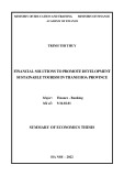 Summary of economics thesis: Financial solutions to promote sustainable tourism development in Thanh Hoa province