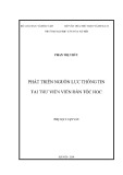 Luận văn Thạc sĩ Khoa học Thông tin Thư viện: Phát triển nguồn lực thông tin tại thư viên Viện Dân tộc học