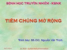 Bài giảng Tiêm chủng mở rộng - BS.CKI. Nguyễn Văn Thịnh