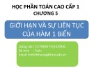 Bài giảng Toán cao cấp 1: Chương 5 - TS. Trịnh Thị Hường
