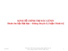 Bài giảng môn Kinh tế chính trị Mác-Lênin - Chương 1: Đối tượng, phương pháp nghiên cứu và chức năng của kinh tế chính trị Mác-Lênin