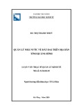 Luận văn Thạc sĩ Quản lý kinh tế: Quản lý nhà nước về đất đai trên địa bàn tỉnh Quảng Bình