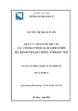 Luận văn Thạc sĩ Quản lý kinh tế: Quản lý nhà nước đối với các chương trình giảm nghèo trên địa bàn huyện Kon Plông, tỉnh Kon Tum