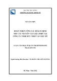 Luận văn Thạc sĩ Quản trị kinh doanh: Hoàn thiện công tác hoạch định nhu cầu nguyên vật liệu (MRP) tại Công ty TNHH MTV Thép VAS Việt Mỹ