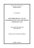 Tóm tắt luận văn Thạc sĩ Quản lý kinh tế: Quản lý nhà nước đối với doanh nghiệp nhỏ và vừa trên địa bàn tỉnh Quảng Nam