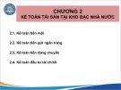 Bài giảng Kế toán công 2 - Chương 2: Kế toán tài sản tại Kho bạc Nhà nước (Năm 2022)
