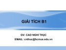 Bài giảng Giải tích B1: Chương 2 - Cao Nghi Thục