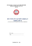 Đề cương ôn tập môn GDQP&AN lớp 10 năm 2021-2022 - Trường THPT Đào Sơn Tây