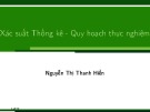Bài giảng Xác suất thống kê và quy hoạch thực nghiệm: Chương 1.1 - Nguyễn Thị Thanh Hiền