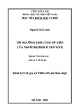 Tóm tắt Luận án Tiến sĩ Văn hoá học: Tín ngưỡng thờ cúng tổ tiên của người Khmer ở Trà Vinh