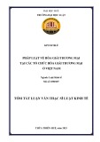 Tóm tắt Luận văn Thạc sĩ Luật kinh tế: Pháp luật về hòa giải thương mại tại các tổ chức hòa giải thương mại ở Việt Nam