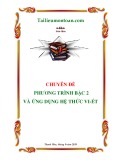 Chuyên đề phương trình bậc 2 và ứng dụng hệ thức vi-ét