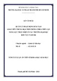 Tóm tắt Luận án Tiến sĩ Khoa học giáo dục: Quản lý hoạt động đào tạo giáo viên trung học phổ thông theo tiếp cận năng lực thực hiện ở các trường đại học khu vực Nam Bộ