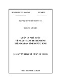 Luận văn Thạc sĩ Quản lý công: Quản lý nhà nước về Phát thanh truyền hình trên địa bàn tỉnh Quảng Bình