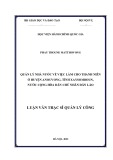 Luận văn Thạc sĩ Quản lý công: Quản lý nhà nước về việc làm cho thanh niên ở huyện AnouVong, tỉnh XaysomBoun, nước Cộng hòa Dân chủ Nhân dân Lào