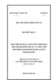 Tóm tắt Luận văn Thạc sĩ Luật Hiến pháp và Luật Hành chính: Thực hiện quyền lực Nhà nước thông qua thực hành quyền công tố - Từ thực tiễn Viện kiểm sát nhân dân huyện Tuy Đức, tỉnh Đắk Nông