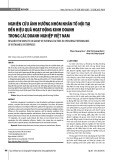 Nghiên cứu ảnh hưởng nhóm nhân tố nội tại đến hiệu quả hoạt động kinh doanh trong các doanh nghiệp Việt Nam