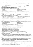 Đề thi học kì 1 môn Hóa học lớp 10 năm 2023-2024 - Trường THPT Quang Trung, Quảng Nam