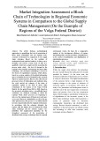 Market integration assessment a block chain of technologies in regional economic systems in comparison to the global supply chain management (On the example of regions of the Volga federal district)