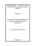 Luận văn Thạc sĩ Quản lý văn hóa: Quản lý các thiết chế văn hóa cơ sở trên địa bàn thành phố Bạc Liêu, tỉnh Bạc Liêu