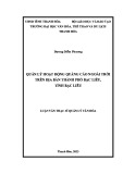 Luận văn Thạc sĩ Quản lý văn hóa: Quản lý hoạt động quảng cáo ngoài trời trên địa bàn thành phố Bạc Liêu, tỉnh Bạc Liêu
