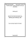 Luận văn Thạc sĩ Quản lý văn hóa: Quản lý di tích cấp quốc gia trên địa bàn tỉnh Bạc Liêu