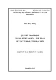 Luận văn Thạc sĩ Quản lý văn hóa: Quản lý hoạt động Trung tâm Văn hóa - Thể thao huyện Vĩnh Lợi, tỉnh Bạc Liêu