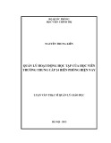 Luận văn Thạc sĩ Quản lý giáo dục: Quản lý hoạt động học tập của học viên Trường Trung cấp 24 Biên phòng hiện nay