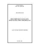 Luận văn Thạc sĩ Kinh tế chính trị: Phát triển kết cấu hạ tầng kinh tế nông thôn ở tỉnh Đồng Nai