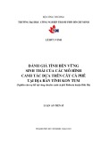 Luận án Tiến sĩ Quản lý tài nguyên và môi trường: Đánh giá tính bền vững sinh thái của các mô hình canh tác dựa trên cây cà phê tại địa bàn tỉnh Kon Tum