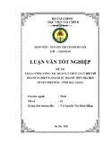 Luận văn tốt nghiệp: Giải pháp tăng cường quản lý thuế GTGT đối với doanh nghiệp ngoài quốc doanh trên địa bàn huyện Hiệp Hòa, tỉnh Bắc Giang