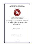 Đề án tốt nghiệp ngành Quản lý kinh tế: Hoàn thiện công tác kiểm tra thuế đối với doanh nghiệp tại Chi cục Thuế quận Cầu Giấy