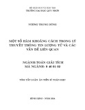 Tóm tắt Luận án Tiến sĩ Toán giải tích: Một số hàm khoảng cách trong lý thuyết thông tin lượng tử và các vấn đề liên quan
