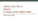 Bài giảng Toán cao cấp C: Phần 2 - Bùi Xuân Thắng