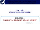 Bài giảng Tài chính doanh nghiệp 2: Chương 3 - TS. Trần Thị Diện