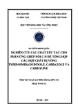 Tóm tắt Luận án Tiến sĩ Hoá hữu cơ: Nghiên cứu các chất xúc tác cho phản ứng ghép nối C-N để tổng hợp các hợp chất dị vòng pyridoimidazoindole, carbazole và carboline
