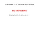 Bài giảng Đại cương bỏng