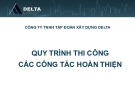 Quy trình thi công các công tác hoàn thiện
