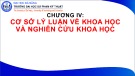 Bài giảng Phương pháp học tập và nghiên cứu khoa học: Chương 4 - Trần Lê Nhật Hoàng