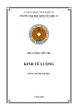 Đề cương chi tiết học phần Kinh tế Lượng