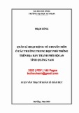 Luận văn Thạc sĩ Quản lý giáo dục: Quản lý hoạt động tổ chuyên môn ở các trường Trung họ phổ thông trên địa bàn thành phố Hội An, tỉnh Quảng Nam