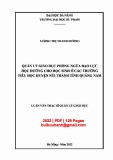 Luận văn Thạc sĩ Quản lý giáo dục: Quản lý giáo dục phòng ngừa bạo lực học đường cho học sinh ở các trường tiểu học huyện Núi Thành tỉnh Quảng Nam