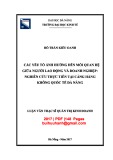 Luận văn Thạc sĩ Quản trị kinh doanh: Các yếu tố ảnh hưởng đến mối quan hệ giữa người lao động và doanh nghiệp - Nghiên cứu thực tiễn tại cảng Hàng không quốc tế Đà Nẵng