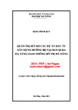 Luận văn Thạc sĩ Quản trị kinh doanh: Quản trị rủi ro các dự án xây dựng đường bộ tại Ban QLDA hạ tầng giao thông đô thị Đà Nẵng