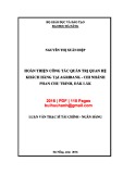 Luận văn Thạc sĩ Quản trị kinh doanh: Hoàn thiện công tác quản trị quan hệ khách hàng tại Agribank - chi nhánh Phan Chu Trinh, Đắk Lắk
